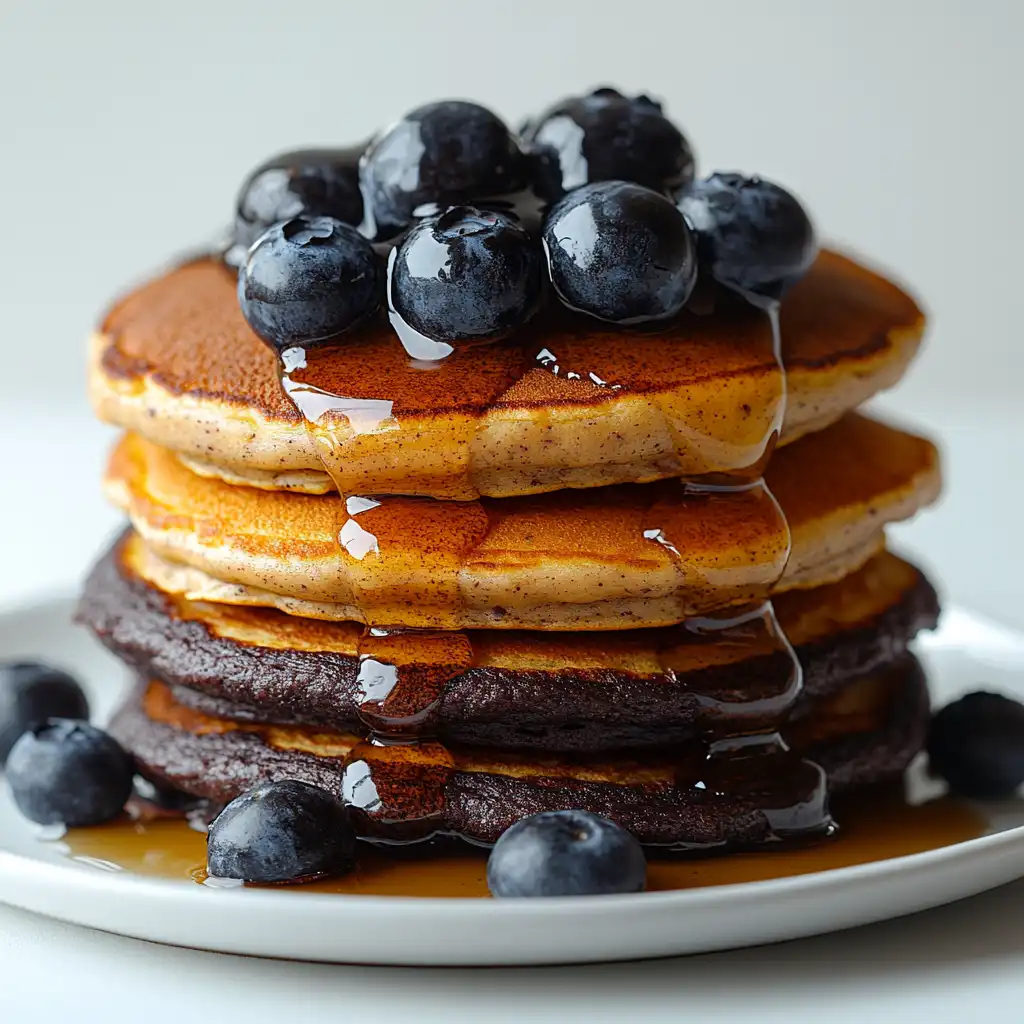 variations of sugarless pancakes with fruit and chocolate options.