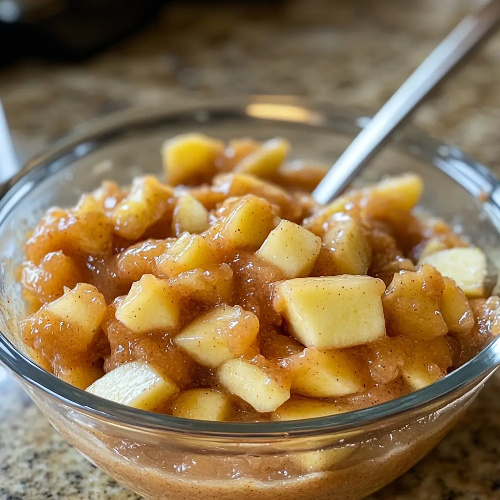 Chopped apples on a cutting board for apple cake.