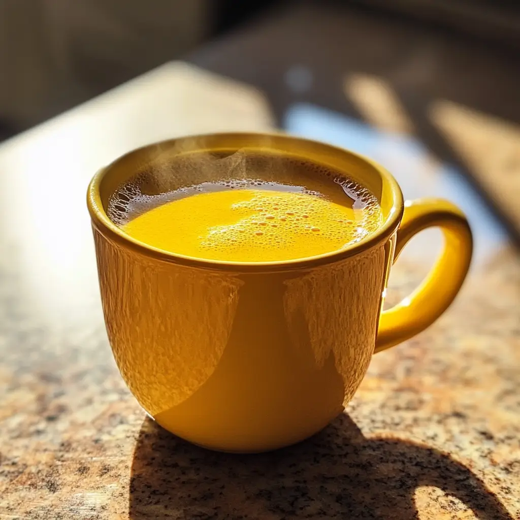 Spicy ginger turmeric tea in a mug