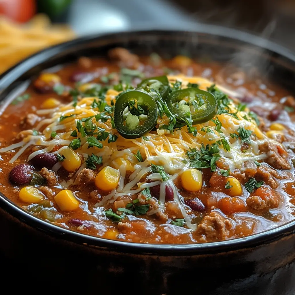 Ground beef cooking in a skillet with taco seasoning and vegetables ready to add.