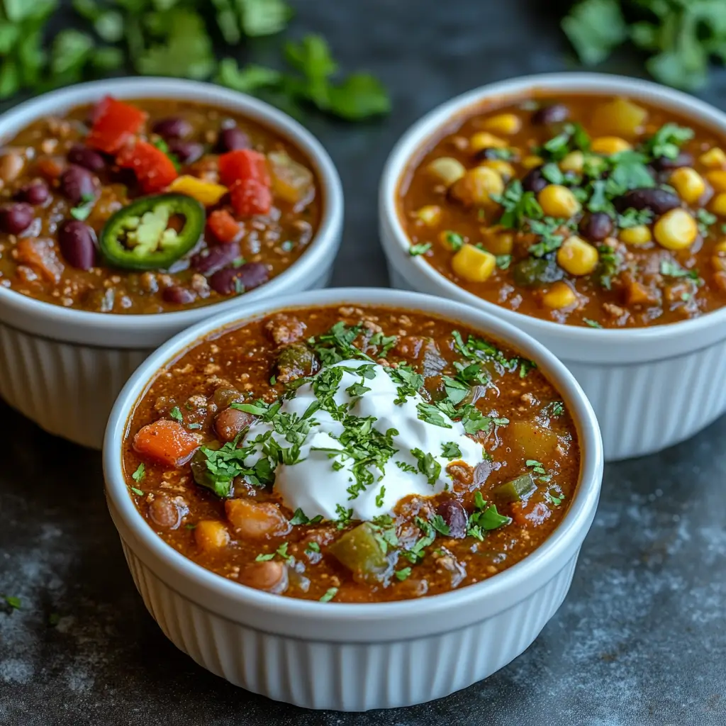 Pumpkin Green Chili variations with classic, spicy, and vegetarian toppings.