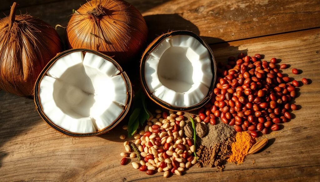 coconut lentil curry ingredients