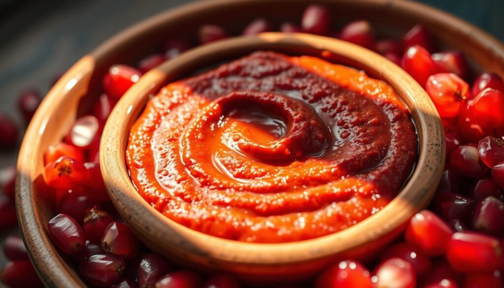 muhammara dip with pomegranate