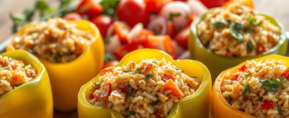Stuffed Bell Peppers with Rice and Vegetables