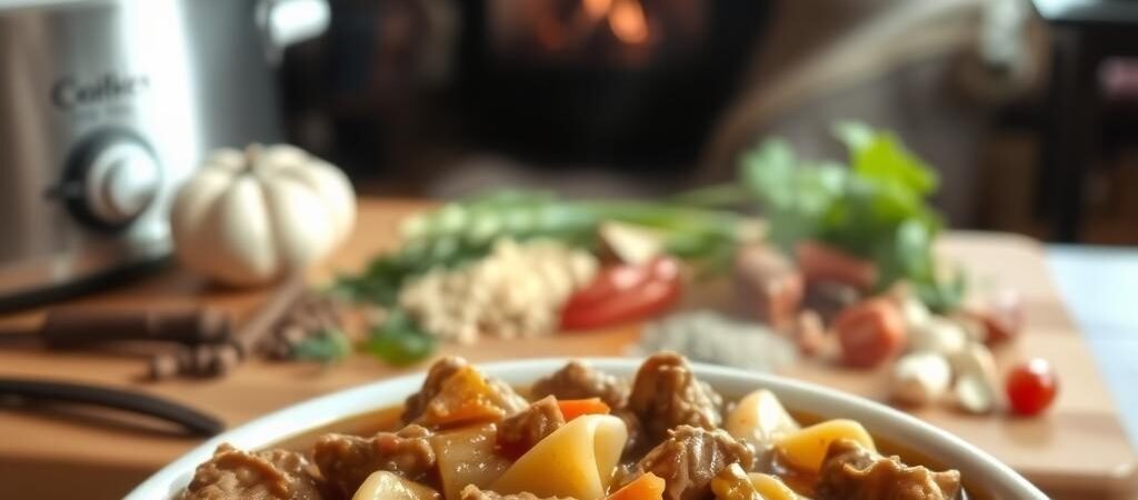 Crockpot Beef Tips and Noodles: Comforting Slow Cooker Dish