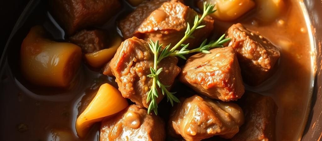 Crockpot French Onion Beef Tips: Tender & Flavorful